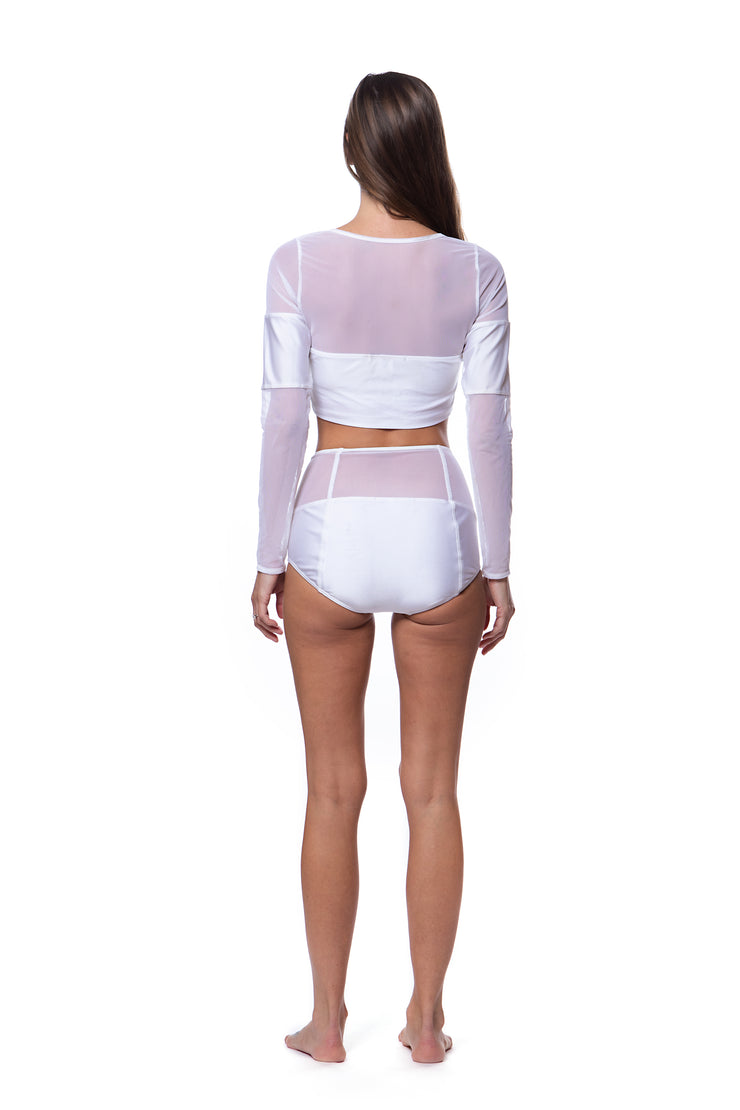 Don't Mesh with Me Long Sleeve Crop Top