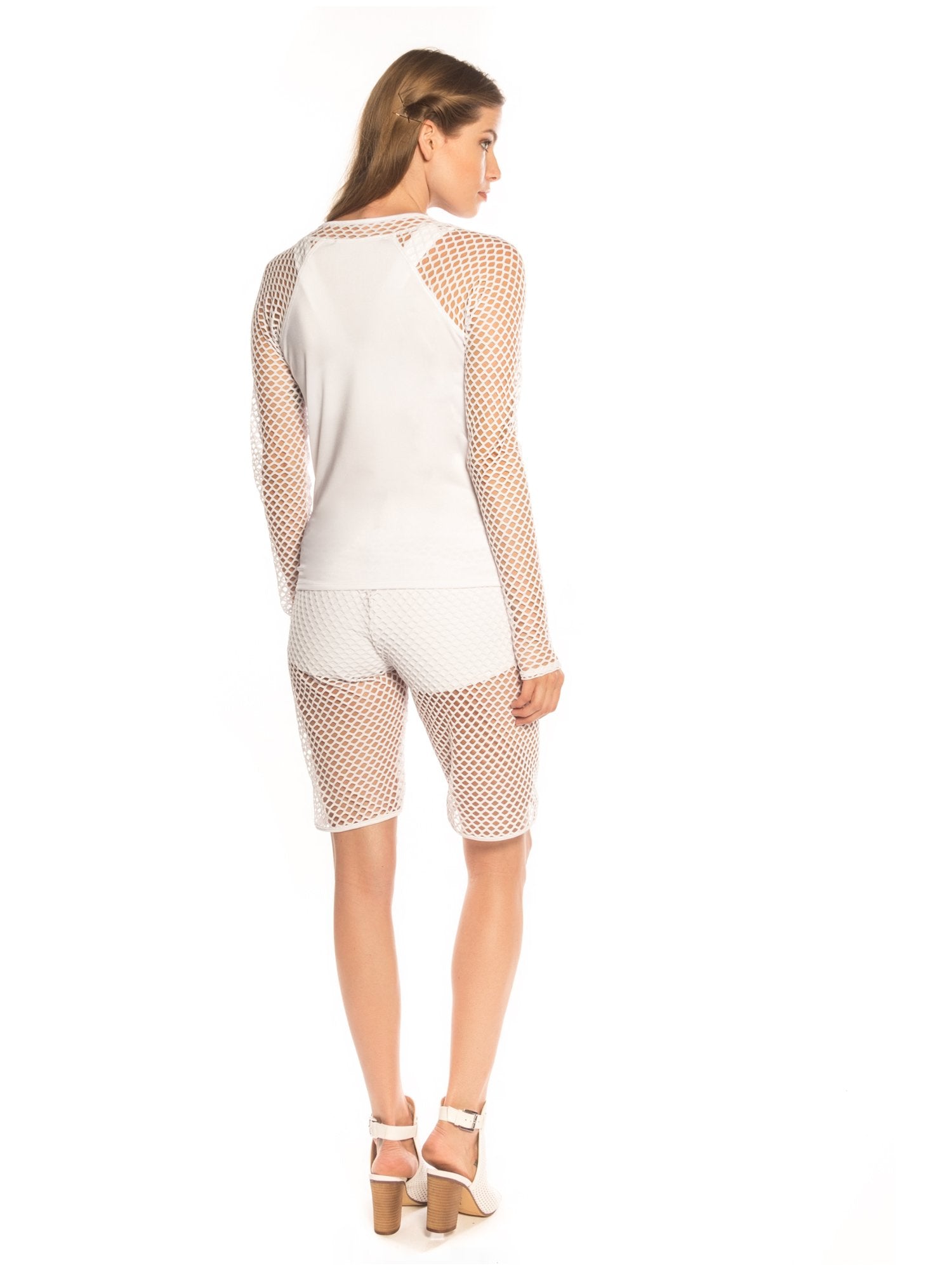 White fishnet jacket sale